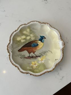 Antique Hand Painted Limoges Porcelain Game Bird Plate