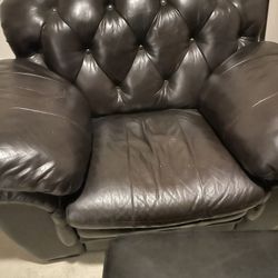 Leather Chair And Ottoman 