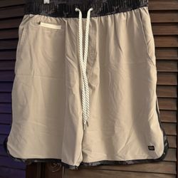 Legends Discovery Shorts Mens Lrg Taupe/camo Athletic Performance Drawstring
