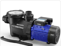 In/Above Ground Pool Pump with Timer 8917 GPH 115V Glossy Black