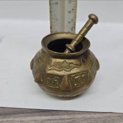 Small Brass Mortar and Pestle Set