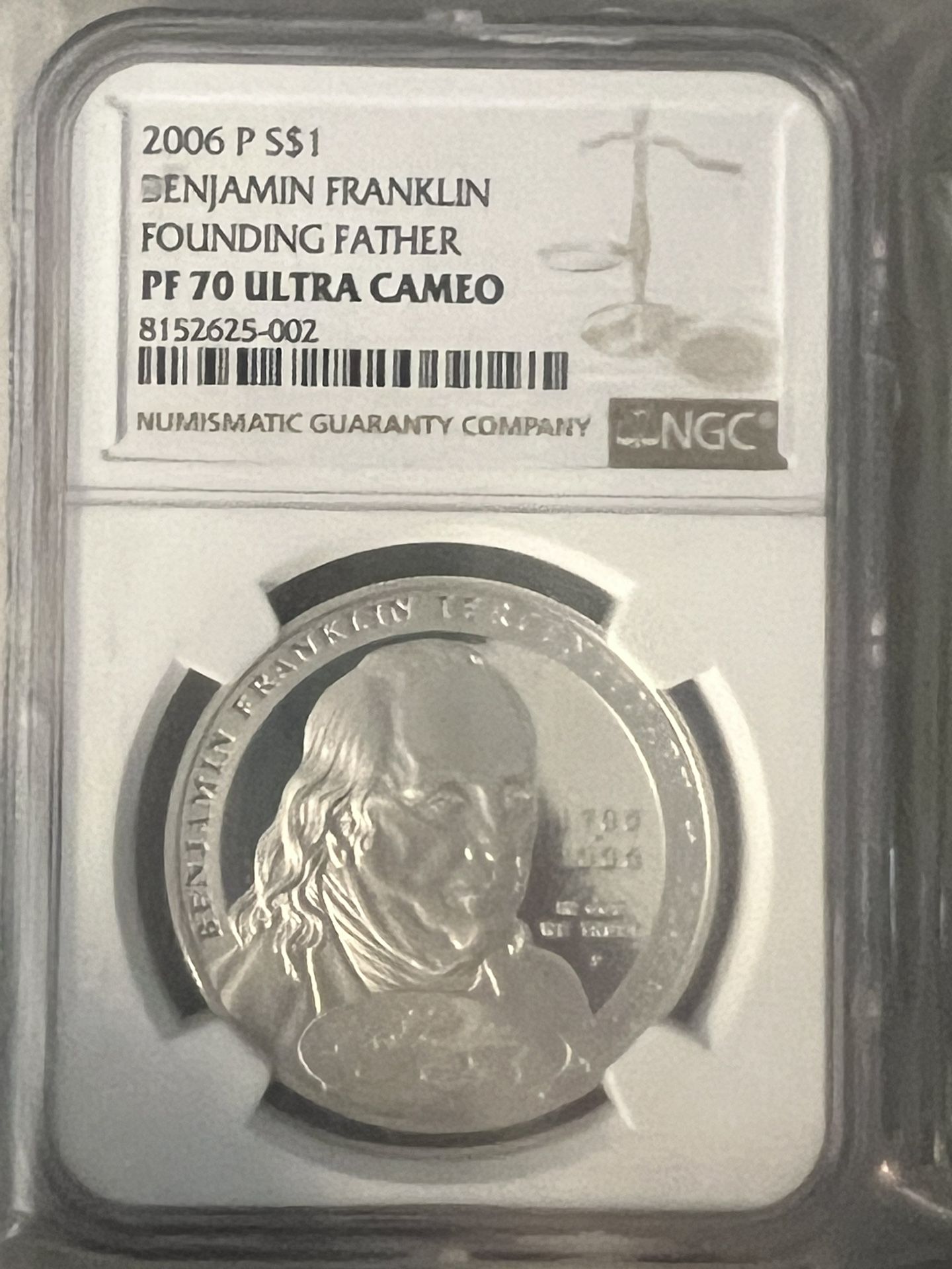 2006 / PF 70 Ultra Cameo Ben Franklin Silver Dollar