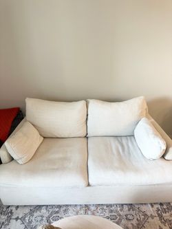 Cream Fabric Two-Seat Sofa