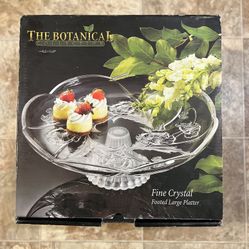 Platter - Big Beautiful Large 15” Glass Footed Holder for Cakes, Cup Cakes or Other Fine Desserts. Comes From a Pet Free &  Smoke Free Home !!