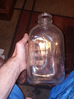 Half gallon glass milk bottle