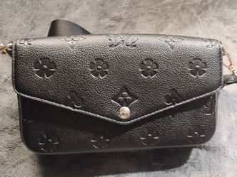 Black Monogram Embossed Crossbody Bag