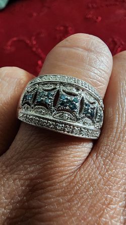 Real White And Blue Diamonds Ring