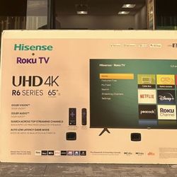 65” Hisense Smart 4k Roku Led Tv 