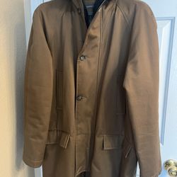 Men’s Brown Winter Coat with Fur Hood