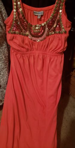 Womens Orange Maxi Dress