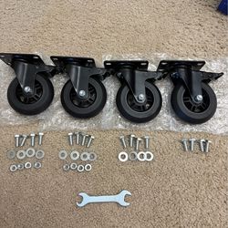 Apllamo 4" Casters Set of 4 ，4 Heavy Duty Quiet Casters,