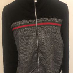 Mens Black Gucci Zip Jacket (Like New) Size Large.