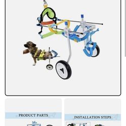HobeyHove Adjustable Dog Cart Wheelchair for Pets w Disabled Hind Legs XS never used