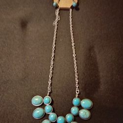 Handmade Turquoise And Silver Necklace Set