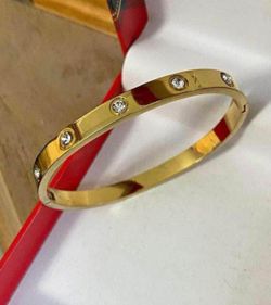 Pulsera caña gold filled piedra joyería antigua