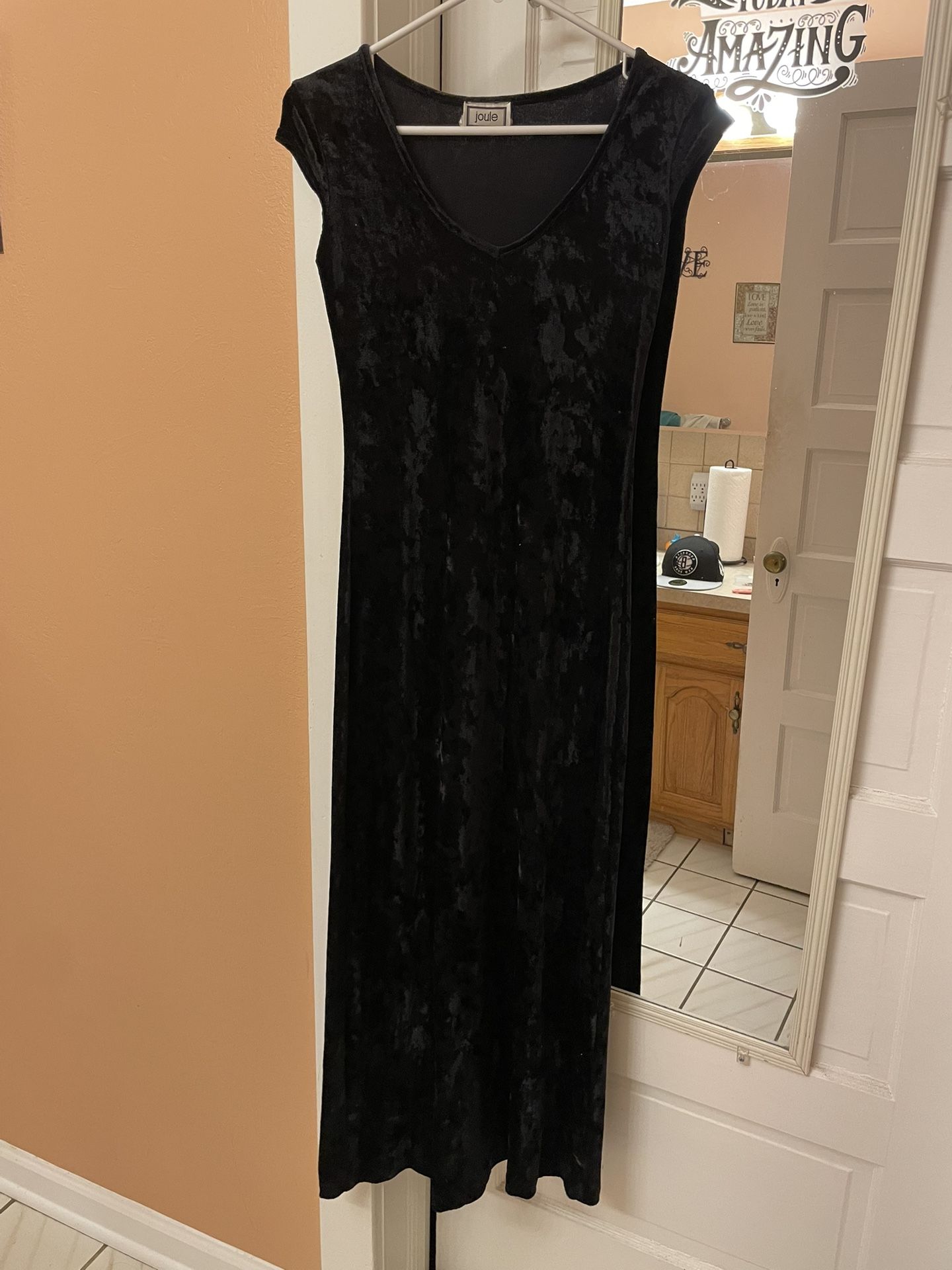 Black Velvet Midi Dress