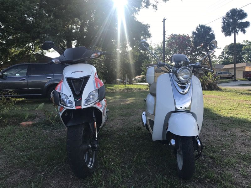 Pair of 50cc motor scooters