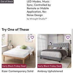 Queen Size LED light Bed Frame
