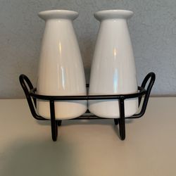Porcelain Bottles Metal Tray Set
