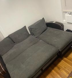 Gray Fabric Sleeper Sofa Bed