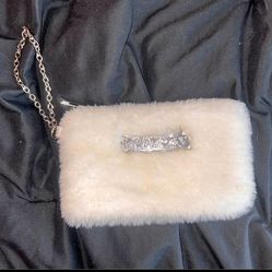 White fluffy playboy bag
