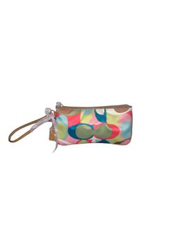Coach Multicolor Satin Pleated Scarf Print Wristlet