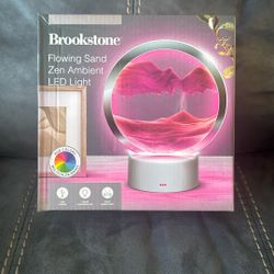 New In Box Brookstone Flowing Sand Zen Ambient LED Light Decoration
