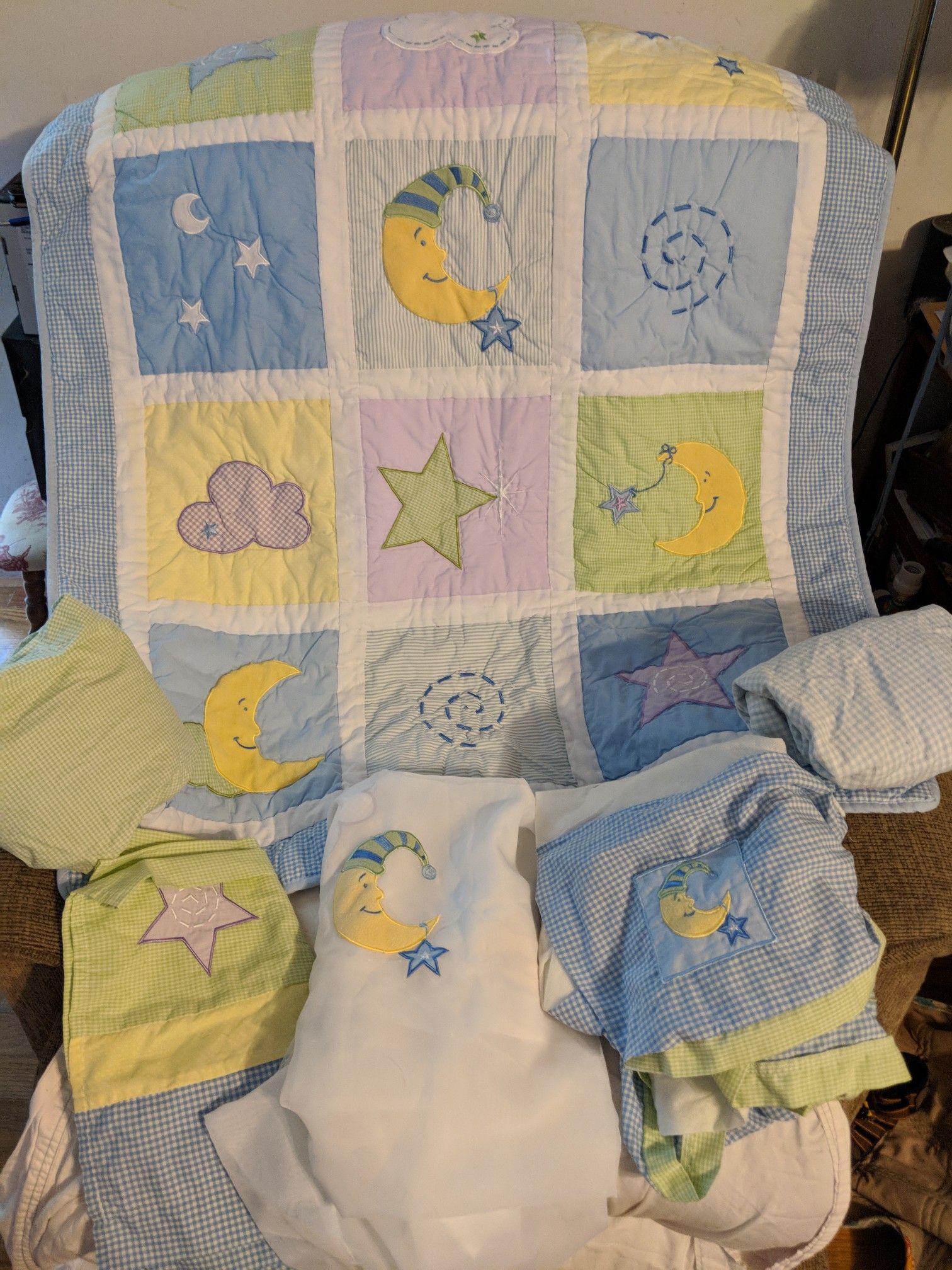 Tiddlywinks moon and stars nursery bedding