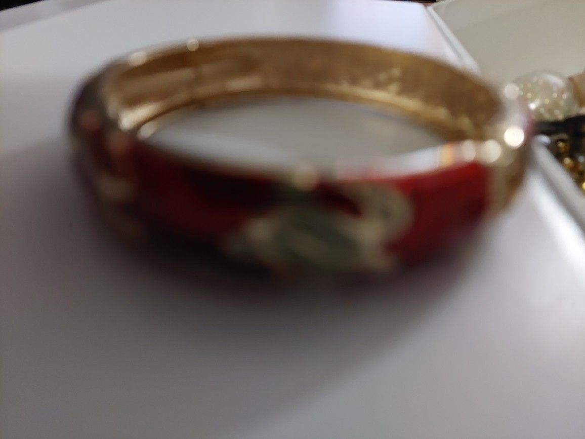 Vintage Gold Enamel TURTLE Hinge BRACELET