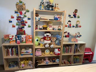 Natural wood book shelf