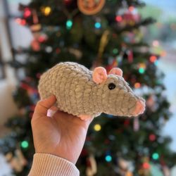 Crochet Rat 🐀 $18 Handmade 🧶 Crochet 🧶  Plushie 