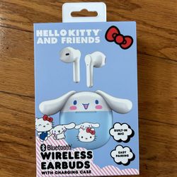 NWT Licensed cinnamoroll bluetooth true wireless earbuds with charging case
