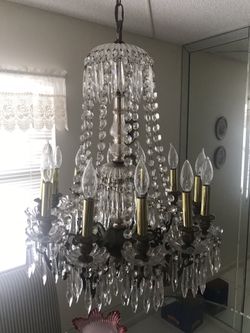 Antique 12 Arm Austrian Crystal Chandelier