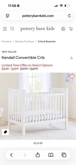 Pottery Barn Kendall White Crib