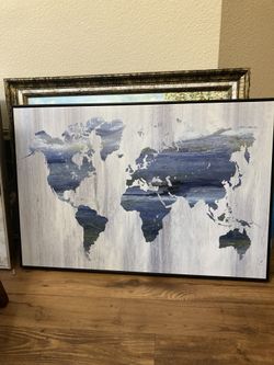 World Map Art Picture 3ftBy 2ft