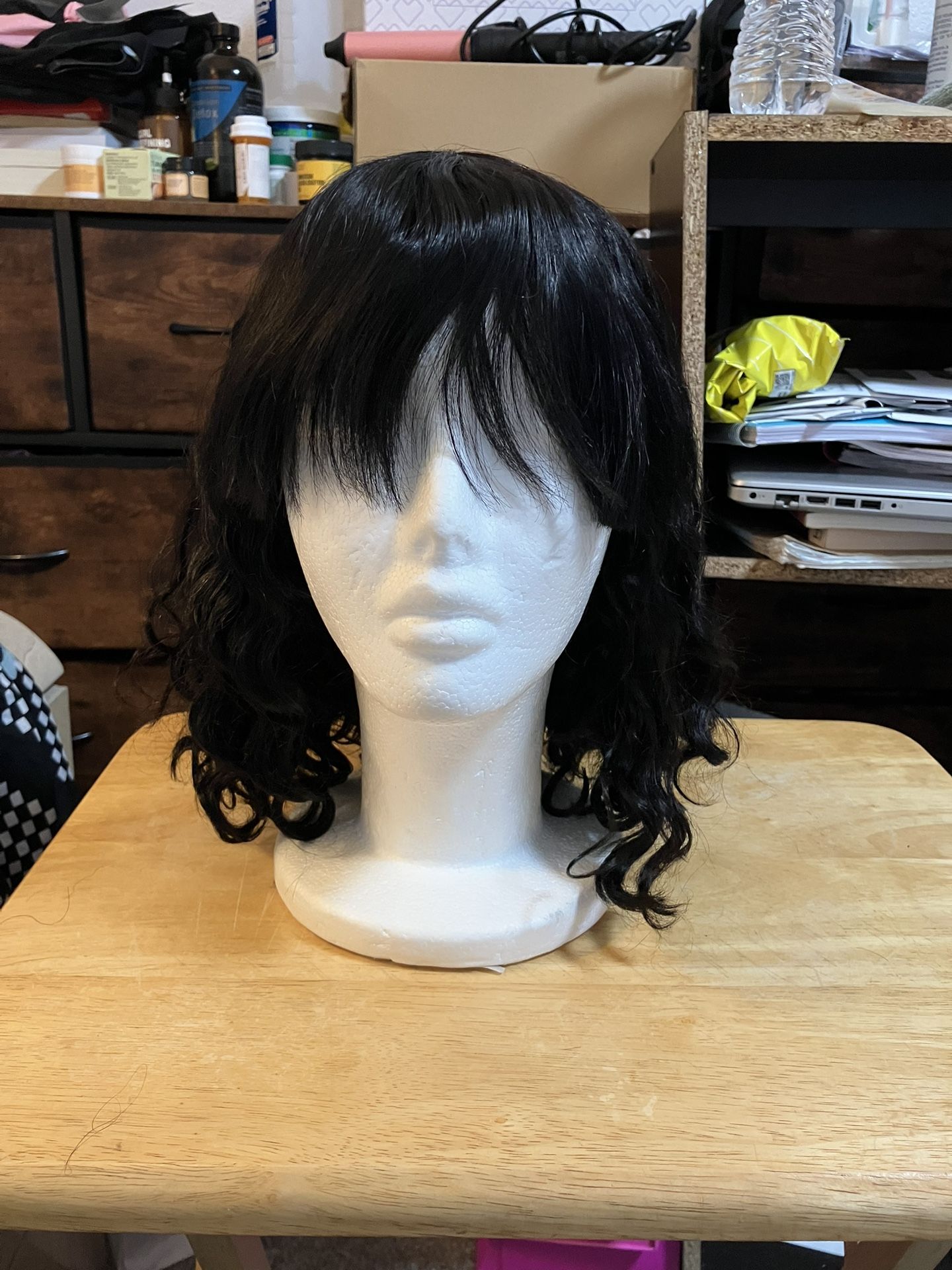 Jet Black Human Hair Wig