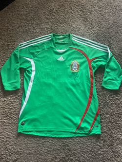 Adidas 2008 2010 Authentic Mexico Long Sleeve Home Jersey Mens Large