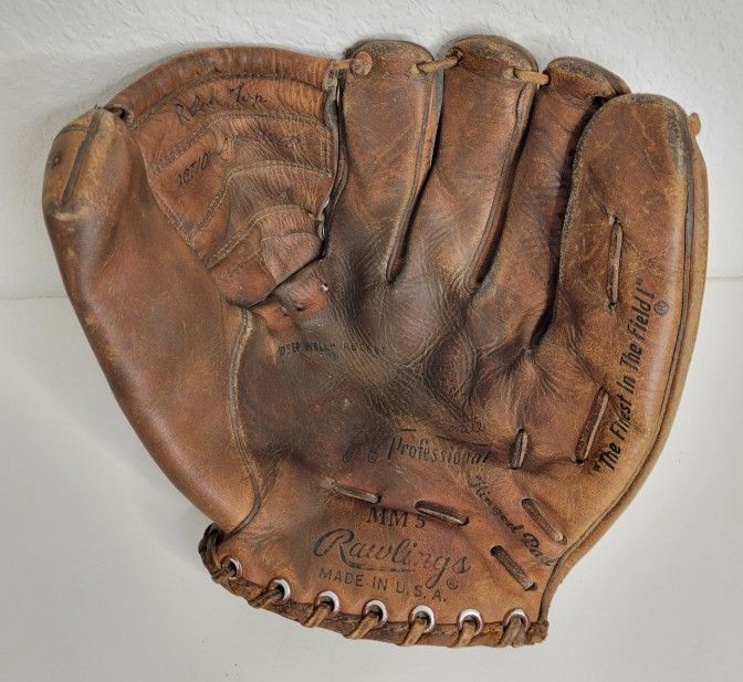Vintage MICKEY MANTLE Rawlings MM5 USA Leather Right Handed Glove 1960s