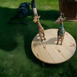 Rajasthani Vintage 1950s Handcrafted Patchwork Embroidered Giraffe, Folk Art 18"