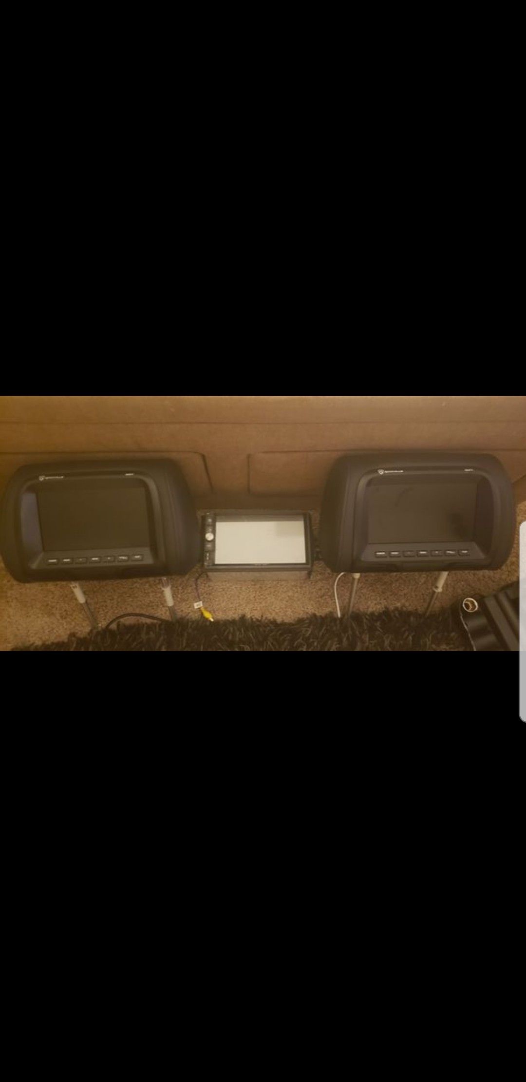 7 inch amazing double din two 7inch headrest monitors