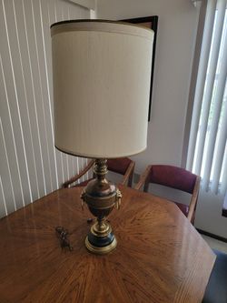 Vintage South Africa Brass Lamp 41" Tall With Shade