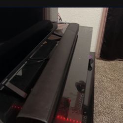 Onn soundbar 36 inches wide and 2.1 inches tall 