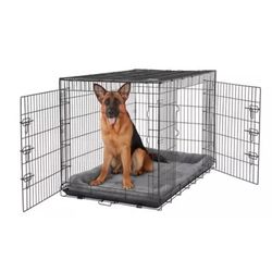X-Large Double Door Folding Wire Dog Crate with Divider Panel