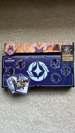 D23 Lorcana Topps exclusive cards , box, foil mat