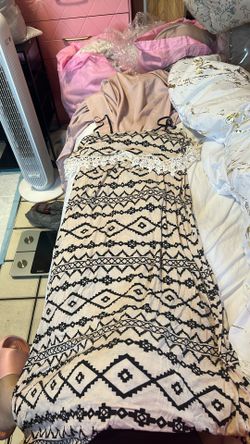 Long Beige Black Dress