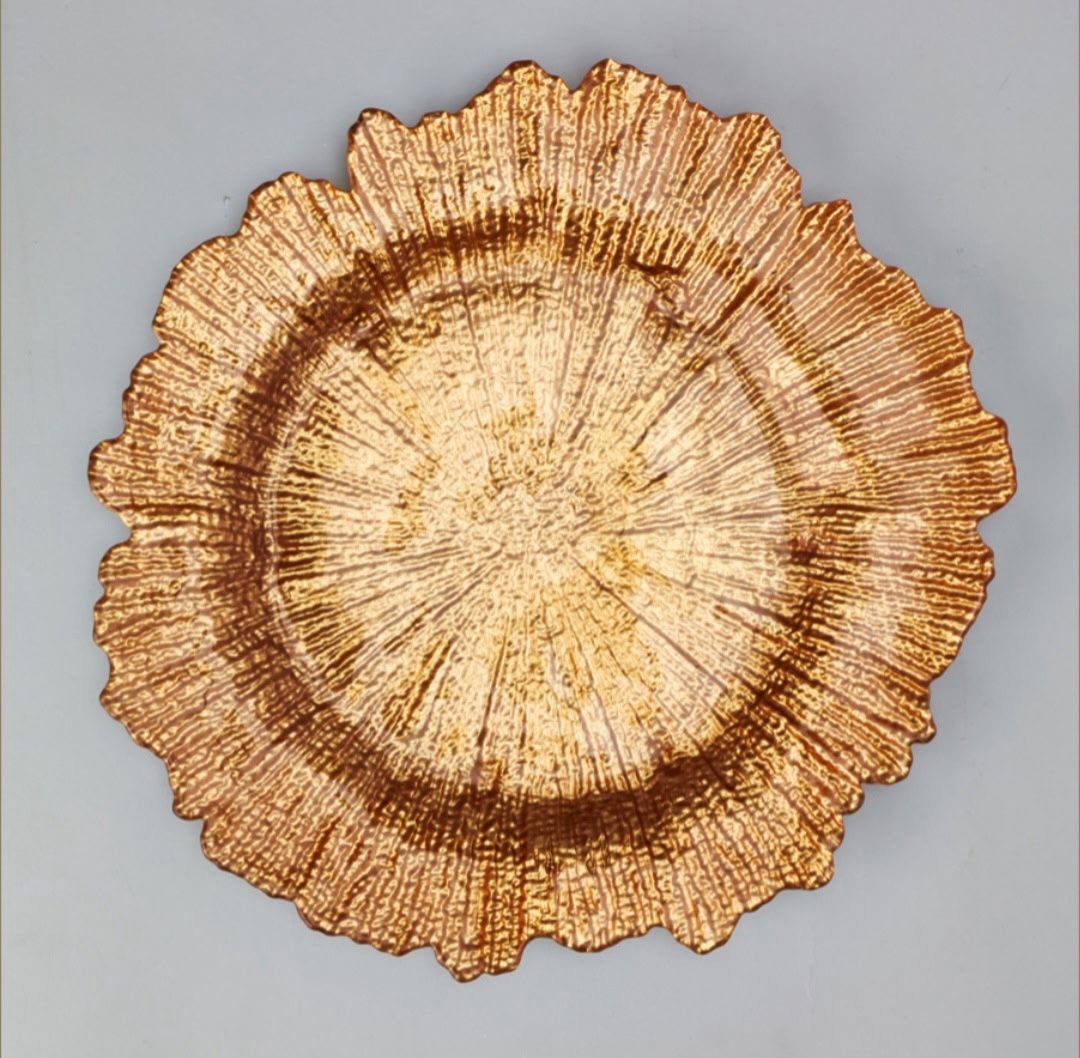 (130) Gold Glass Charger Plates ($700 OBO)