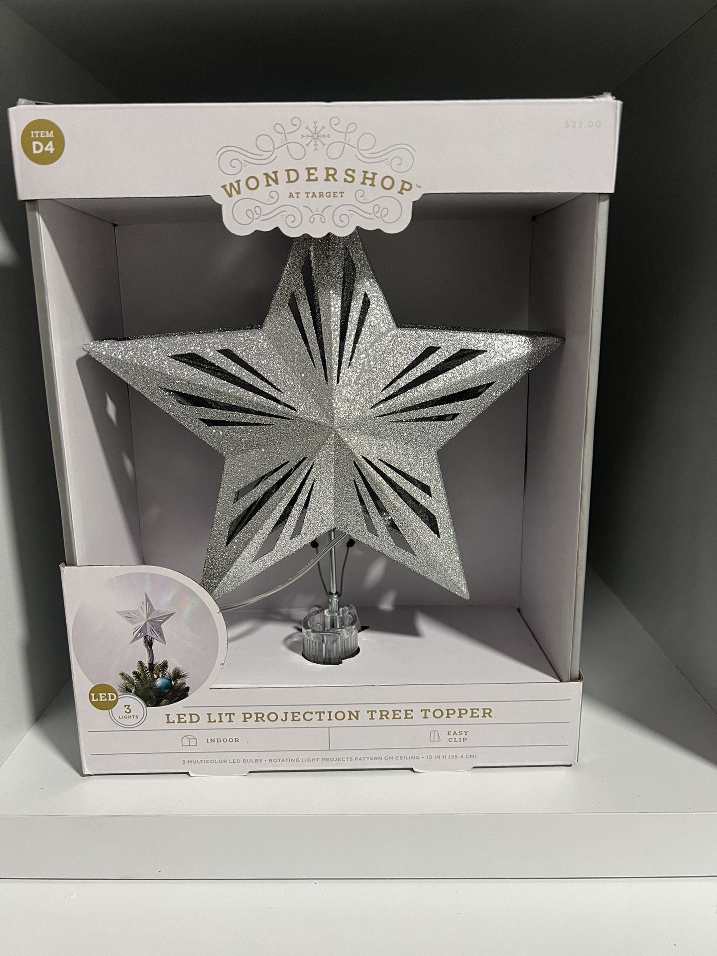 LED LIT PROJECTION TREE TOPPER