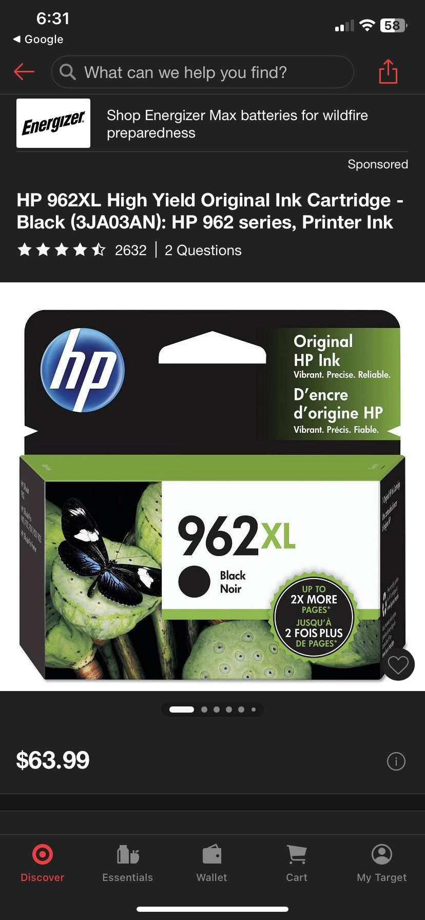 Printer Ink HP 962 XL /HP 962 Original Ink Combo 3-Pack