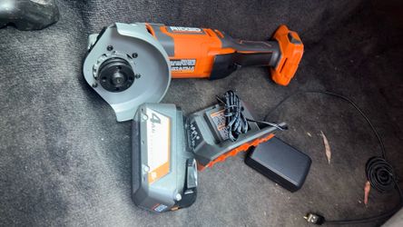 RIDGID 18V Cordless Angle Grinder with Battery and Charger