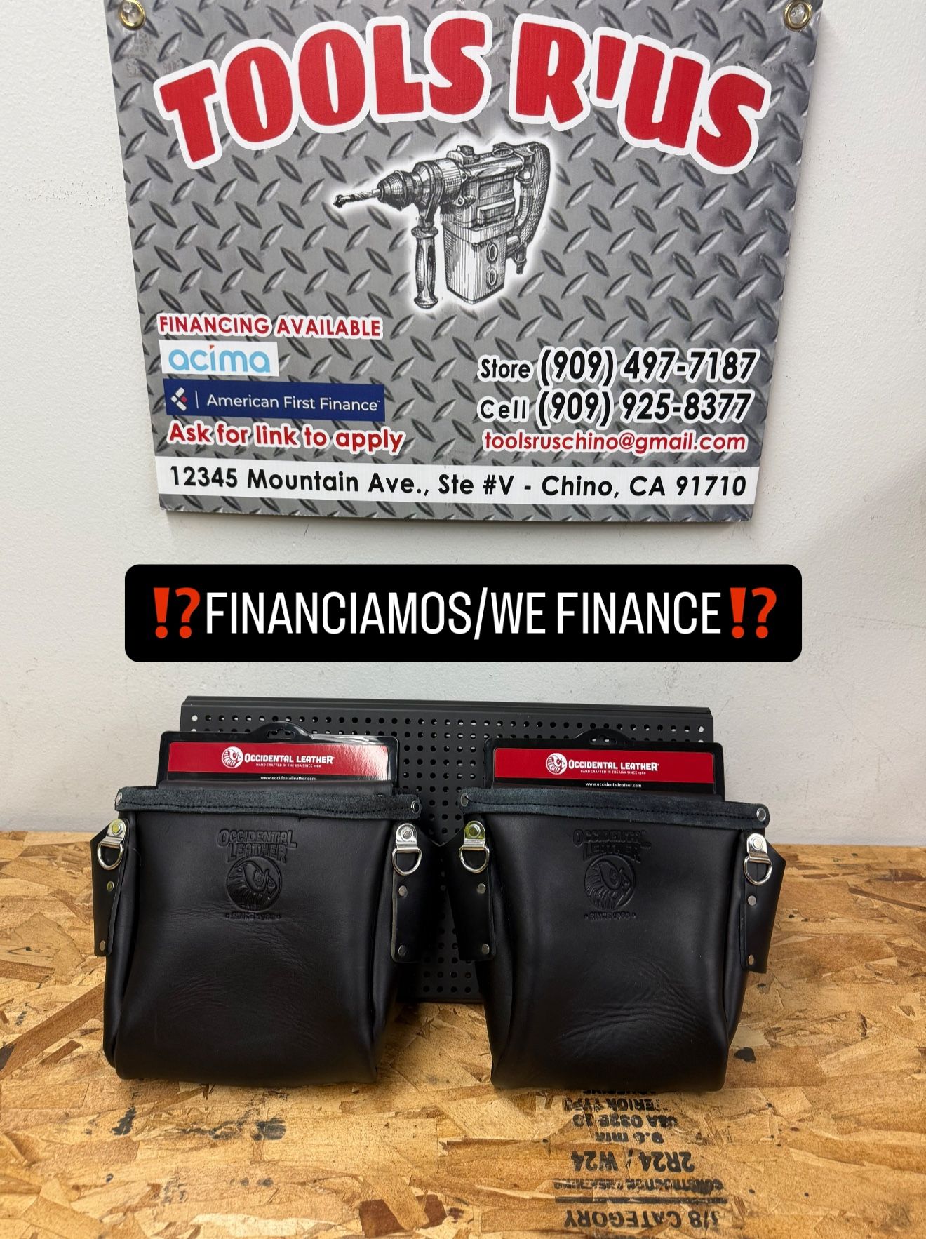 B9920 OCCIDENTAL LEATHER Iron Workers Bolt Bag BLK(CADA UNA)**(FINANCIAMOS/WE FINANCE)**